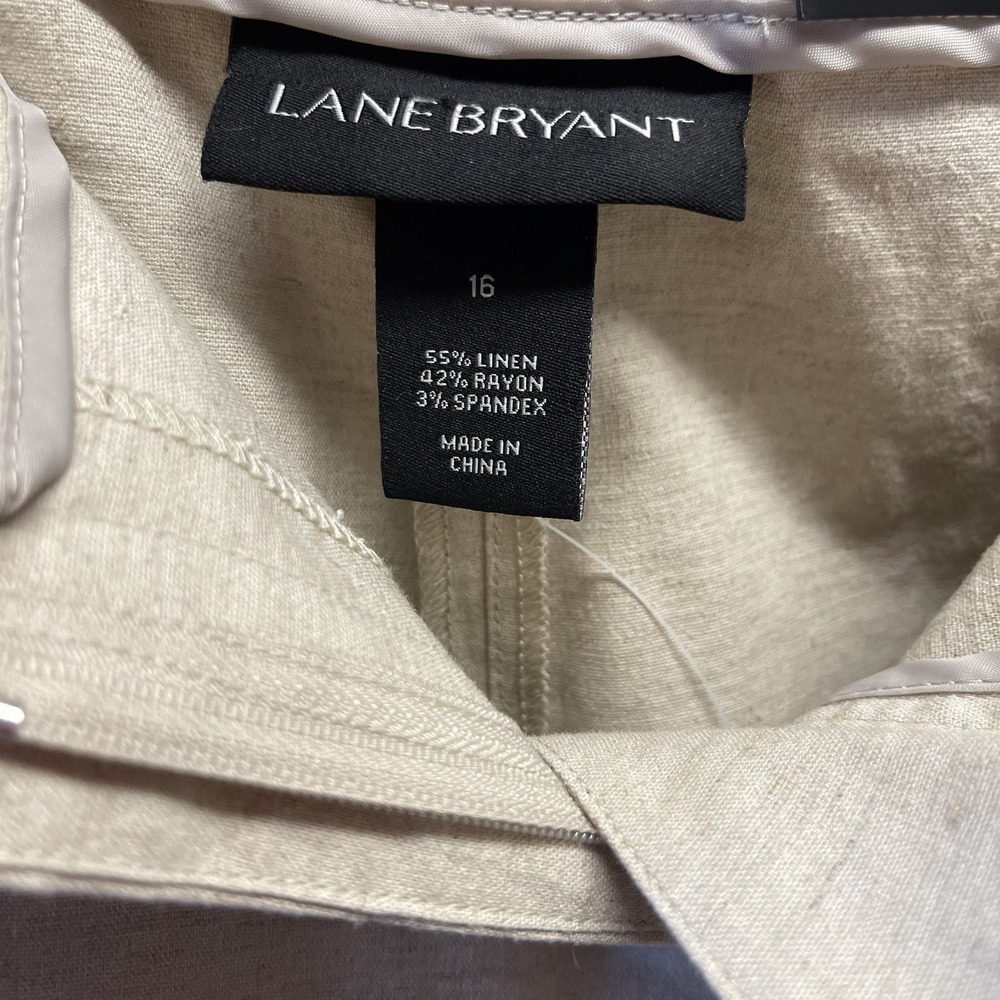 Lane Bryant Khaki Crop Dress Pants The Lena Moderately Curvy Stretch New Size 16 - Picture 5 of 7